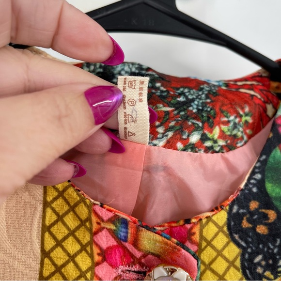 Asian Inspired Print Girls Quilted Jacket Coat - Picture 9 of 12